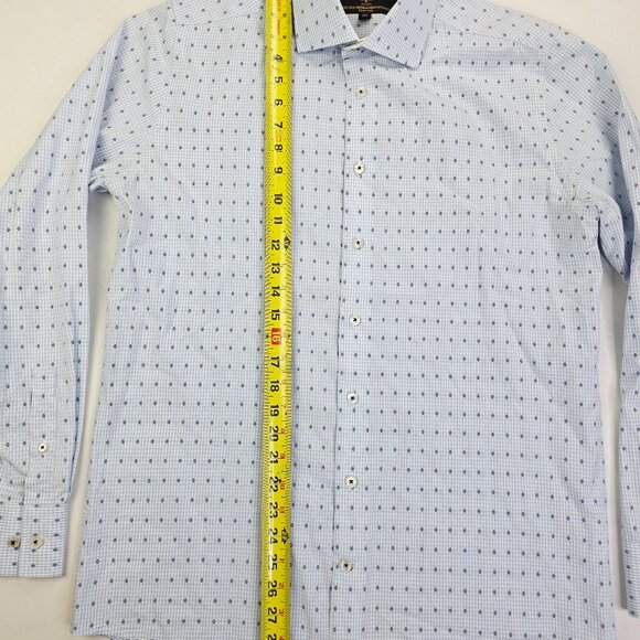 Versace 19-69 Abbigliamento Sportivo Modern Fit Sz Medium Mens Blue White Check - Picture 10 of 11